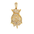 Hot Selling 925 Silver with Cubic Zirconia Coin Pocket Pendant 2